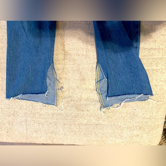 Split hem 26 “avec les filles” denim jeans distressed flare - Picture 7 of 9